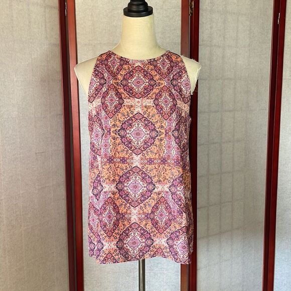 Tabitha Webb Multicolored, Lined Sleeveless Blouse. Like New (Size: Small) - Picture 7 of 14